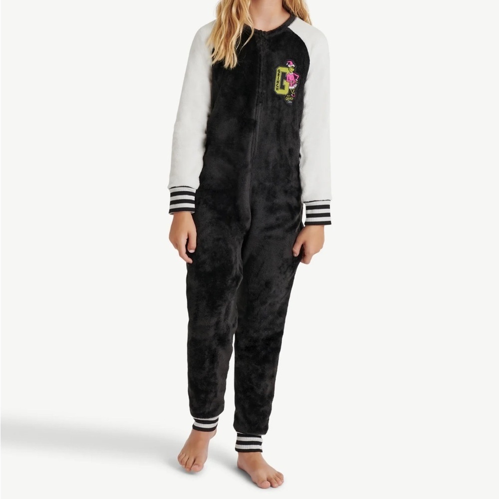 Justice X The Grinch Fleece Pajama Onesie Christmas 10 Girls